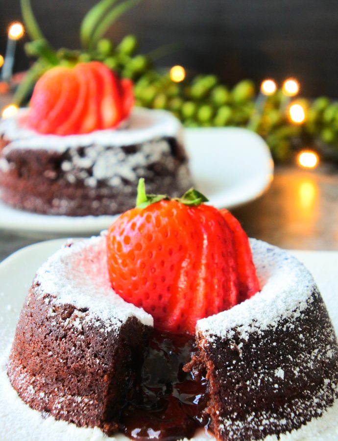 Molten Chocolate Cakes for Two (clean eating, gluten-free)