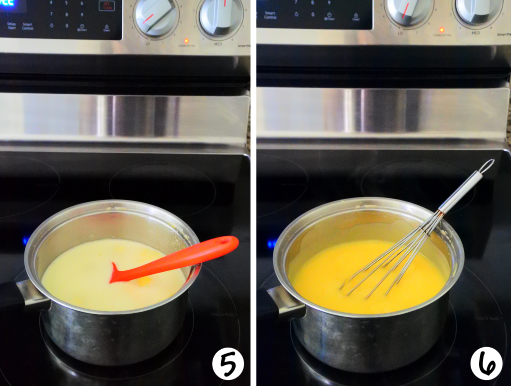 An image showing steps 5 & 6 of making lemon curd