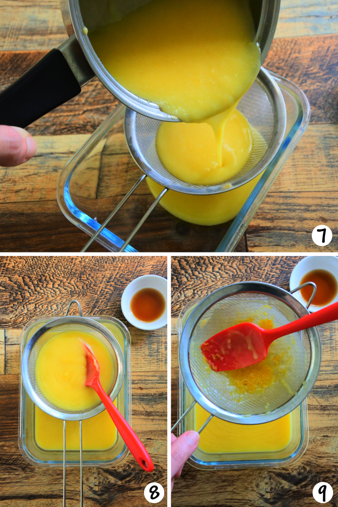 An image showing steps 7-9 of making lemon curd
