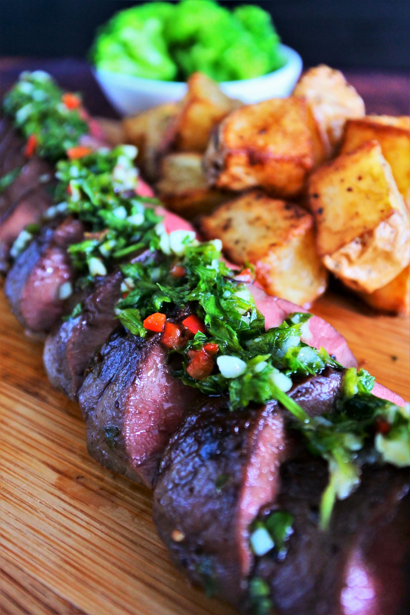 Grilled Beef Heart with a Chimichurri Sauce - Kitrusy