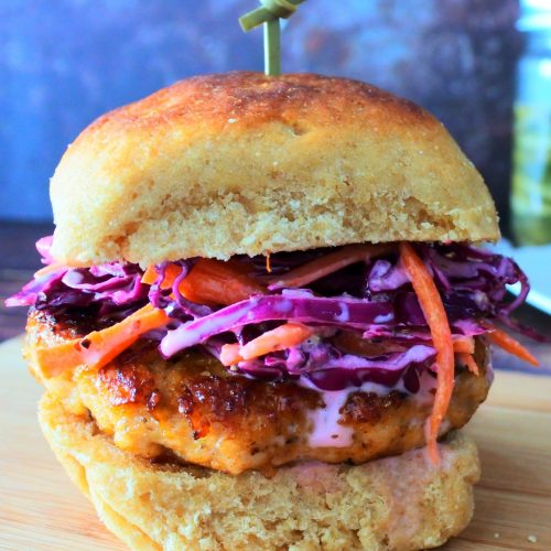 The Best Ground Chicken Burgers Served with a Simple Slaw Kitrusy