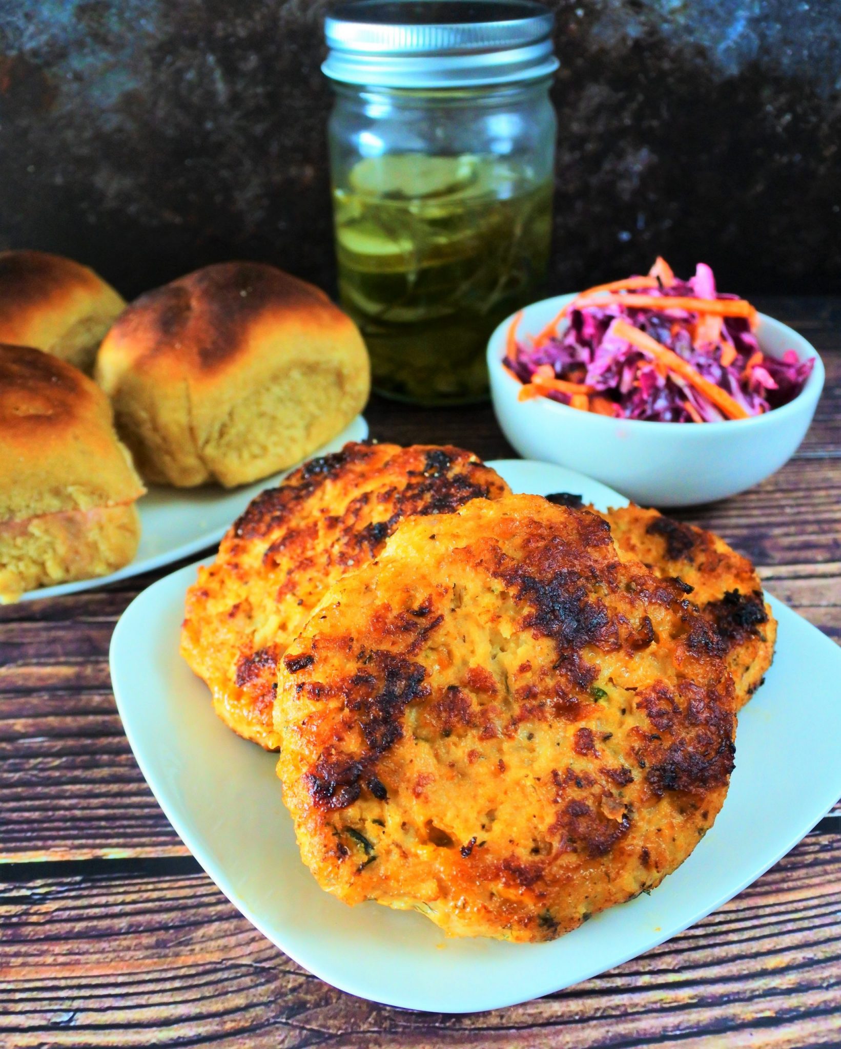 The Best Ground Chicken Burgers Served with a Simple Slaw Kitrusy